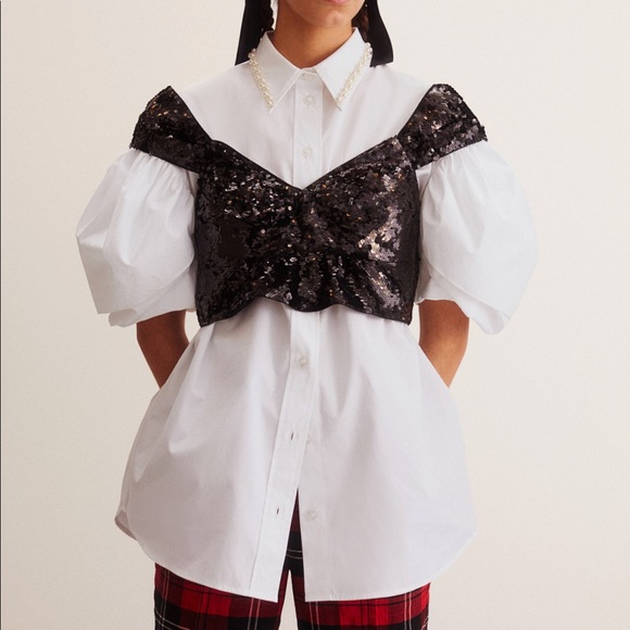 Simone Rocha X H&M Oversized Cotton Shirt - Picture 2 of 8